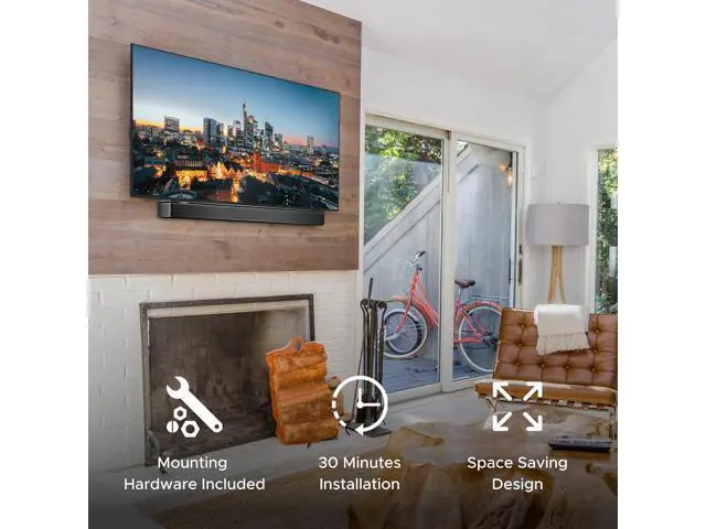 Alt view image 4 of 7 - Sound Bass Universal Under TV Mount, Compatible with Bose Smart Soundbar 300 500 550 600 700 900, Ultra, TV Speaker, SoundTouch 300, Invisible Once Fitted, Easy Way to Mount Your Sound Bar Black