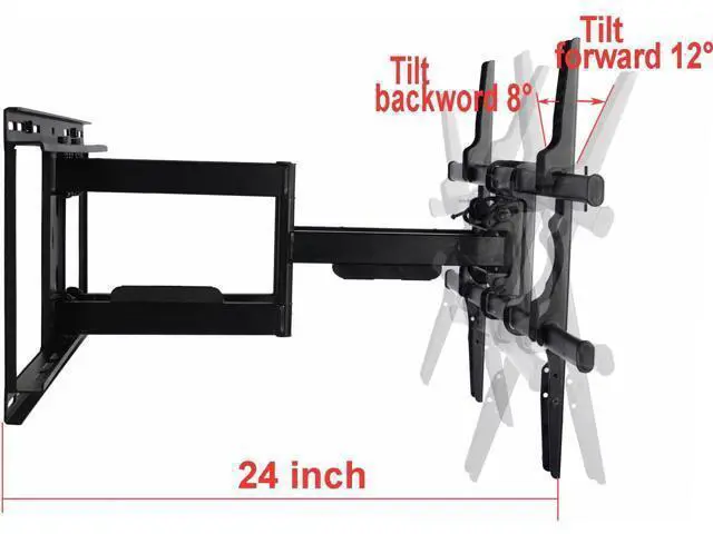 Alt view image 5 of 7 - VideoSecu 24 inch Extension Full Motion Swivel Articulating TV Wall Mount Bracket for Most 40"-90" LED LCD OLED UHD Plasma Flat Screen TV with VESA 684x400,600x400,400x400,200x200mm MW480B BCL