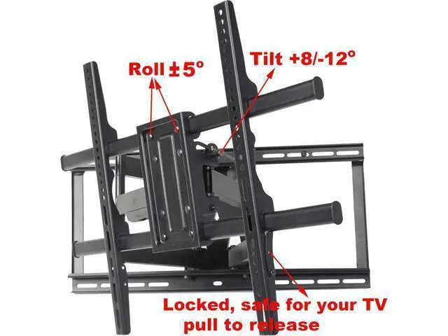 Alt view image 4 of 7 - VideoSecu 24 inch Extension Full Motion Swivel Articulating TV Wall Mount Bracket for Most 40"-90" LED LCD OLED UHD Plasma Flat Screen TV with VESA 684x400,600x400,400x400,200x200mm MW480B BCL