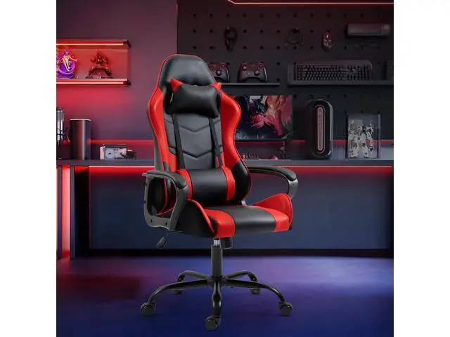 Alt view image 2 of 7 - ECOTOUGE Ergonomic Chair, Ergonomic Computer Ergonomic Chair with Massage Lumbar Support & Rocking High Back, 360° Swivel Video Ergonomic Chair for Gaming or Office, Height Adjustable (Red)