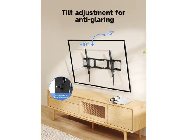 Alt view image 4 of 7 - Suptek Heavy Duty Tilted TV Wall Mount for 60-120" TVs 220Lbs, Fits 3 Studs of 16" and 2 Studs of 18" or 24", VESA 1100x600mm, Low Profile for LED/OLED/LCD, MT11