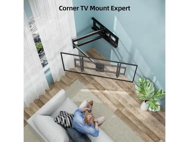 Alt view image 5 of 7 - Long Arm TV Wall Mount for 42-80 inch TVs, Full Motion with 43 inch Extension Articulating Arms, Swivel and Tilt TV Bracket, Holds up to 110 lbs, Max VESA 600x400mm
