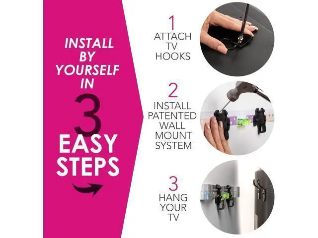 Alt view image 2 of 7 - HangSmart TV & SoundBar Mount Bundle No Stud Easy Install, Universal Wall Mounts for Up to 150LBS & SoundBars Up to 50LBS Fits Most TVs & SoundBars with Hardware Included