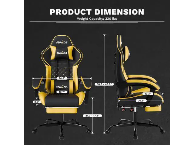 Alt view image 3 of 7 - Ergonomic Video Ergonomic Chairs Gaming Computer Chair Ergonomic Chairs for Adults Massage Lumbar Support Swivel Height Adjustable Headrest Backrest