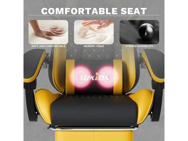 Alt view image 6 of 7 - Ergonomic Video Ergonomic Chairs Gaming Computer Chair Ergonomic Chairs for Adults Massage Lumbar Support Swivel Height Adjustable Headrest Backrest