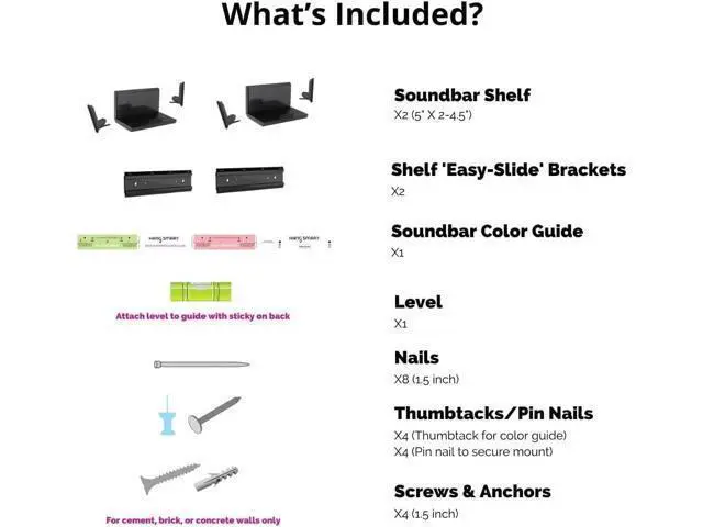 Alt view image 6 of 7 - HangSmart TV & SoundBar Mount Bundle No Stud Easy Install, Universal Wall Mounts for Up to 150LBS & SoundBars Up to 50LBS Fits Most TVs & SoundBars with Hardware Included
