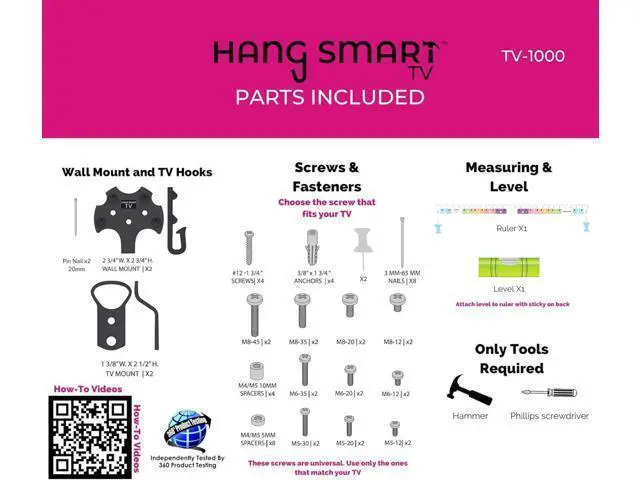 Alt view image 4 of 7 - HangSmart TV & SoundBar Mount Bundle No Stud Easy Install, Universal Wall Mounts for Up to 150LBS & SoundBars Up to 50LBS Fits Most TVs & SoundBars with Hardware Included