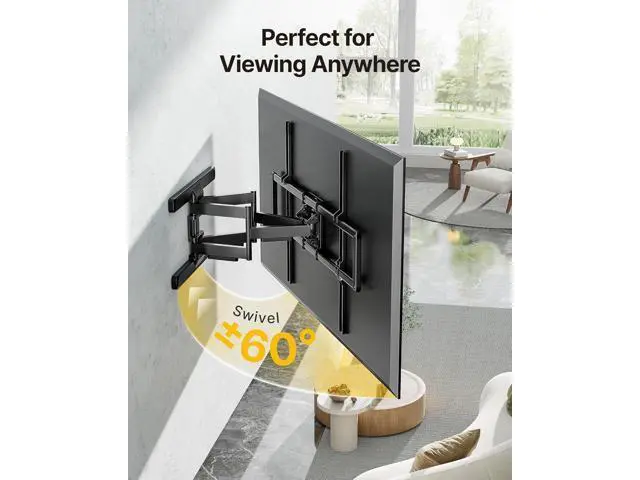 Alt view image 5 of 7 - monTEK Heavy Duty Full Motion TV Wall Mount for 43100 Inch TVs Pre-Assembled Bracket with Tool-Free Tilt Swivel & Extension Max VESA 800x600, 150lbs 4X Strength Tested Fits 16/18 Inch Studs