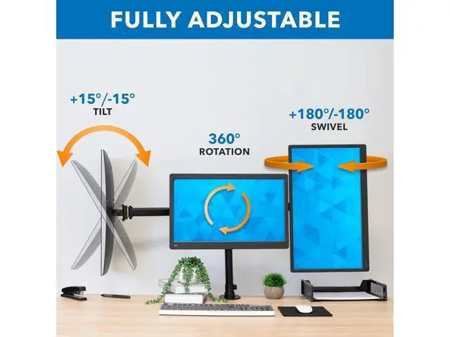 Alt view image 5 of 7 - Mount-It! Triple Monitor Mount 3 Screen Desk Stand for LCD Computer Monitors for 19 20 22 23 24 27 Inch Monitors VESA 75 and 100 Compatible Full Motion, 54 lbs Capacity (MI-1753),Black