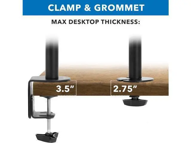Alt view image 7 of 7 - Mount-It! Triple Monitor Mount 3 Screen Desk Stand for LCD Computer Monitors for 19 20 22 23 24 27 Inch Monitors VESA 75 and 100 Compatible Full Motion, 54 lbs Capacity (MI-1753),Black