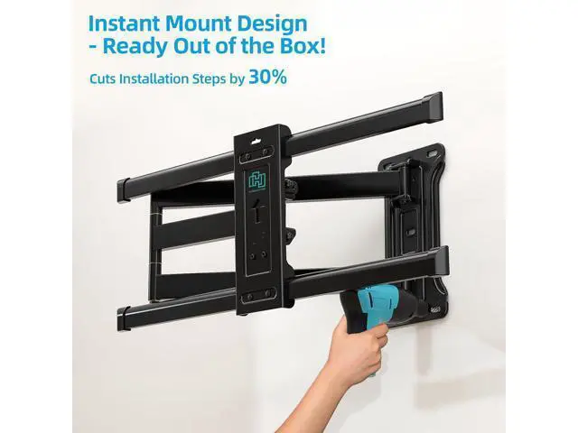 Alt view image 3 of 7 - Pre-Assembled Corner TV Wall Mount for 32-80" TVs, Full Motion with Smooth Gliding Extension, 30" Long Arm, Single Stud Installation Holds 100lbs, Max VESA 600x400mm
