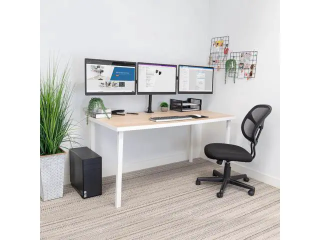 Alt view image 4 of 7 - Mount-It! Triple Monitor Mount 3 Screen Desk Stand for LCD Computer Monitors for 19 20 22 23 24 27 Inch Monitors VESA 75 and 100 Compatible Full Motion, 54 lbs Capacity (MI-1753),Black