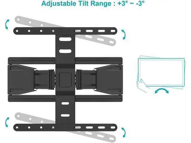 Alt view image 2 of 6 - Monoprice Ultra-Slim Full-Motion Articulating TV Wall Mount Bracket - For 40" ~ 75" TVs Max Weight 66lbs VESA Up to 200x200 Concrete & Brick Compatible, Black