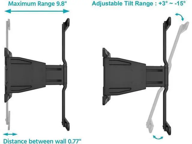 Alt view image 3 of 6 - Monoprice Ultra-Slim Full-Motion Articulating TV Wall Mount Bracket - For 40" ~ 75" TVs Max Weight 66lbs VESA Up to 200x200 Concrete & Brick Compatible, Black