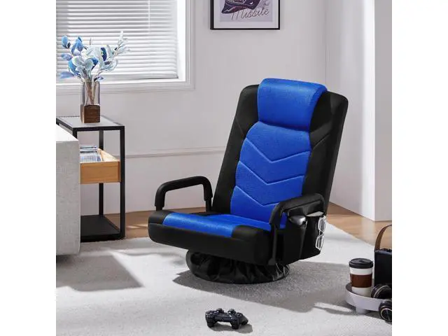 Alt view image 2 of 7 - Yaheetech Floor Office Chair Swivel Video Office Chair Multipurpose Lazy Lounger Couch for Playing Games, TV, Reading with 6 Adjustable Position, Side Pocket, Armrest Handles