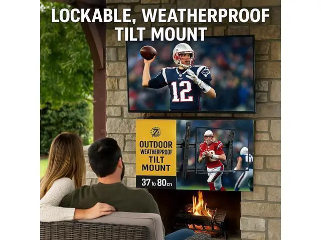 Alt view image 6 of 7 - ZeboZap ZZTVT8064 Outdoor TVmount Weatherproof Holds Upto 80 Inch TV on Vinyl Siding, Stucco, Brick & Stone | Holds 154lbs