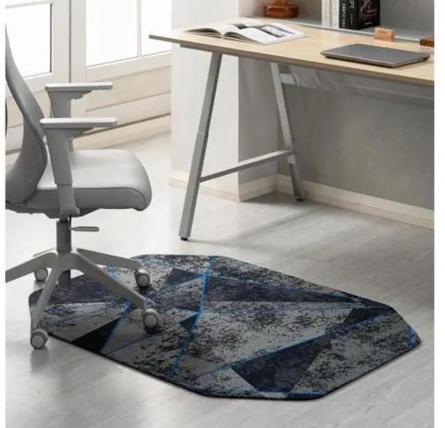 Main image of Anji Mountain Office Chair Mat for All Surfaces- Anti-Slip, Easy Rolling Office Desk Chairmat, Premium Hard Floor Protection Chairmat, Exclusively Designed for Home Offices, Cracked Ice Blue (36x48)