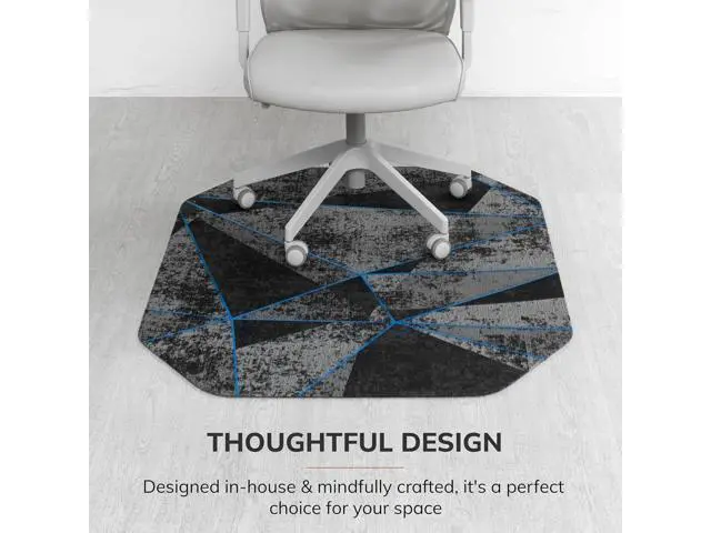 Alt view image 5 of 7 - Anji Mountain Office Chair Mat for All Surfaces- Anti-Slip, Easy Rolling Office Desk Chairmat, Premium Hard Floor Protection Chairmat, Exclusively Designed for Home Offices, Cracked Ice Blue (36x48)