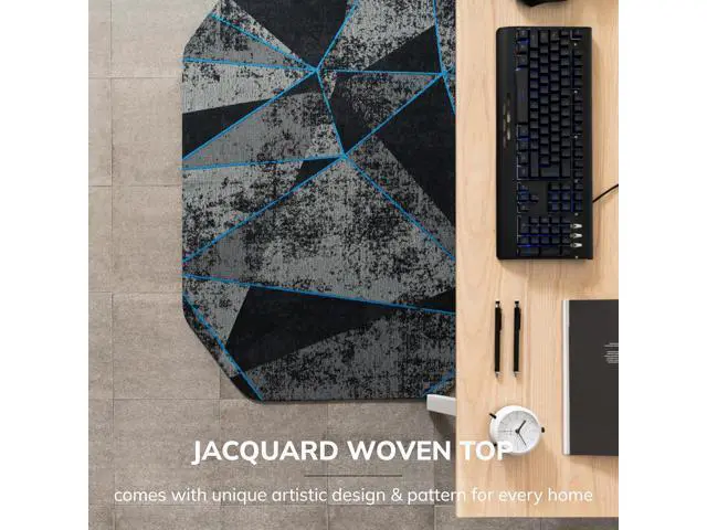 Alt view image 3 of 7 - Anji Mountain Office Chair Mat for All Surfaces- Anti-Slip, Easy Rolling Office Desk Chairmat, Premium Hard Floor Protection Chairmat, Exclusively Designed for Home Offices, Cracked Ice Blue (36x48)
