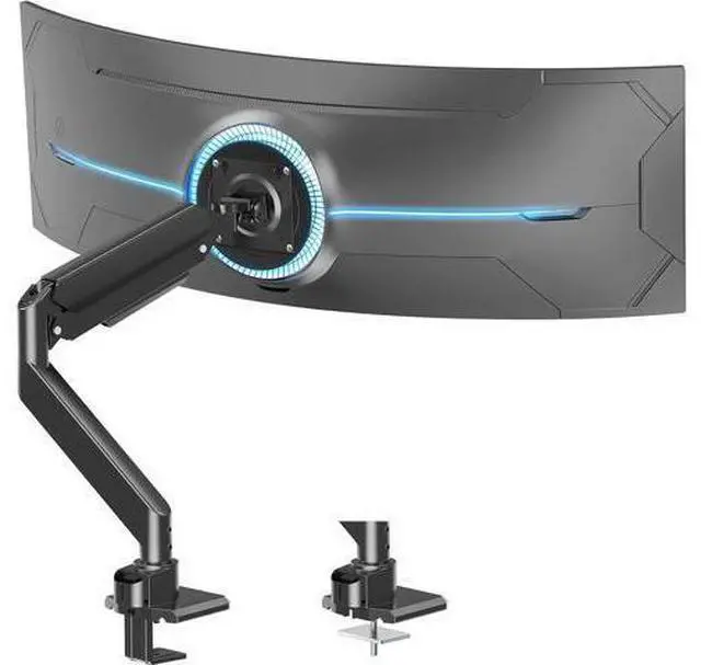Main image of MOUNT PRO Heavy Duty Monitor Arm for 49 inch Ultrawide Screen up to 44 lbs, Single Desk Computer Mount Curved Monitor Stand for Samsung Odyssey G9, Adjustable Gas Spring VESA Mount 75x75 100x100