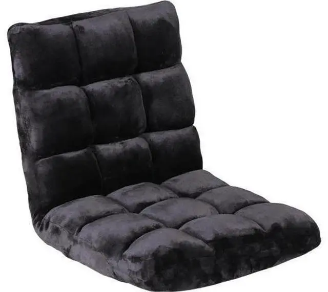 Main image of 14-Position Adjustable Floor Office Chair Foldable Memory Foam Armless Sofa Seat Couch Recliner with Comfy Back Support for Working Meditation Reading, Black