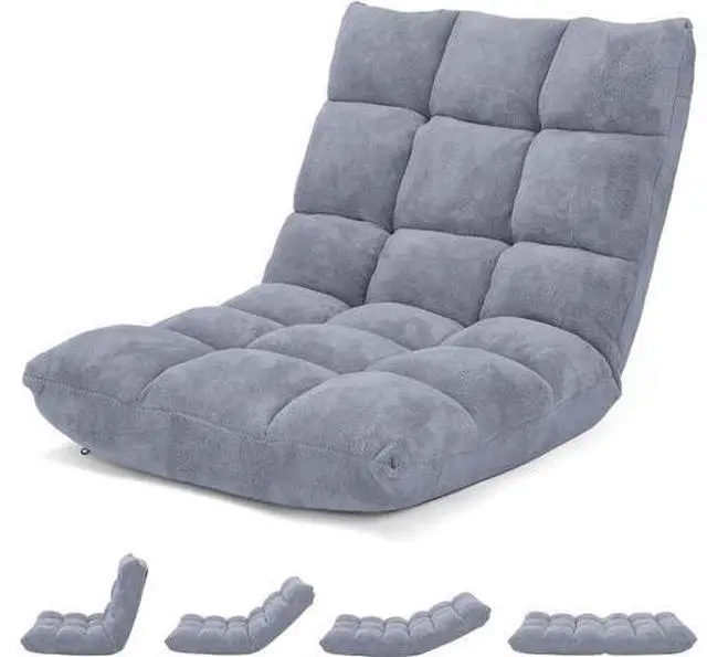 Main image of BestComfort Floor Chair with Back Support, Floor Office Chairs w/ 14 Adjustable Position, Padded Sleeper Bed, Folding Floor Seating for Living Room, Reading, Watching TV, Meditation for Adults & Kids