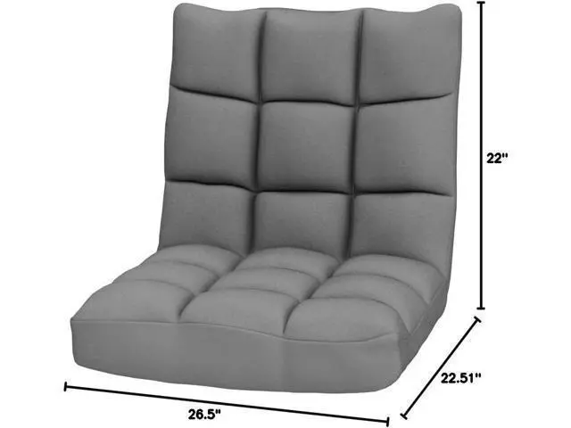 Alt view image 3 of 7 - BestComfort Floor Chair with Back Support, Floor Office Chairs w/ 14 Adjustable Position, Padded Sleeper Bed, Folding Floor Seating for Living Room, Reading, Watching TV, Meditation for Adults & Kids
