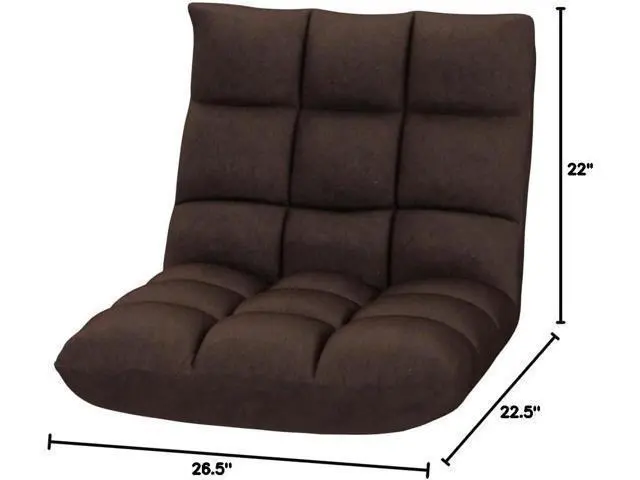 Alt view image 3 of 7 - BestComfort Floor Chair with Back Support, Floor Office Chairs w/ 14 Adjustable Position, Padded Sleeper Bed, Folding Floor Seating for Living Room, Reading, Watching TV, Meditation for Adults & Kids