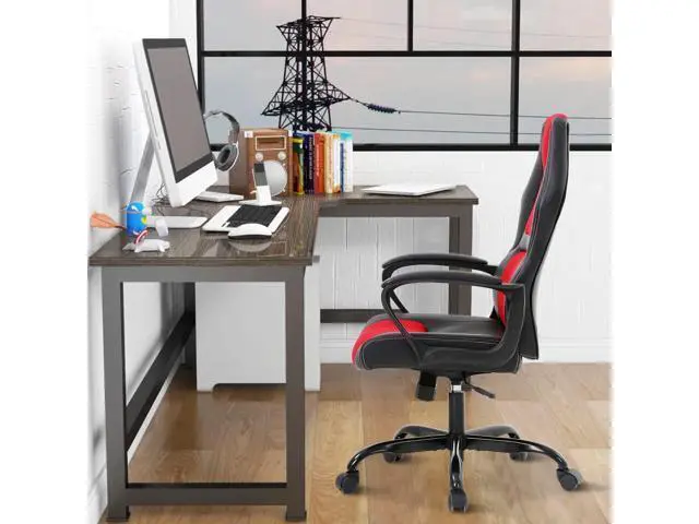 Alt view image 6 of 7 - PC Ergonomic Chair Ergonomic Computer High-Back Racing with Lumbar Support Armrest Adjustable PU Leather Swivel Rolling Executive Office Desk for Home Adults,Red