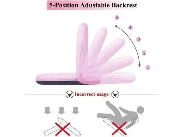 Alt view image 5 of 7 - Floor Chair Floor Cushion Folding Padded Office Chair Adjustable 5-Position Floor Seat with Back Support for Kids Adult Great for Gaming Reading Meditating