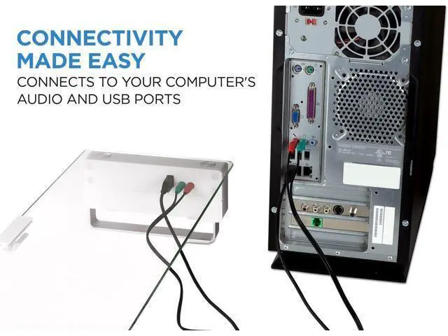 Alt view image 6 of 7 - Mount-It! Glass Monitor Stand with 3 USB Ports | Desktop Riser Fits 24, 27, 30, 32 Inch Screens, 66 Lbs Capacity