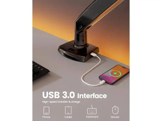 Alt view image 6 of 7 - ErGear 13 to 49 inches Single Monitor Mount for Ultrawide Screens,Holds 26.5lbs,Heavy Duty Single Monitor Arm,Single Monitor Stand with Swivel,Tilt,Rotation for Home and Office,VESA 75/100mm