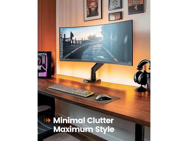 Alt view image 7 of 7 - ErGear 13 to 49 inches Single Monitor Mount for Ultrawide Screens,Holds 26.5lbs,Heavy Duty Single Monitor Arm,Single Monitor Stand with Swivel,Tilt,Rotation for Home and Office,VESA 75/100mm