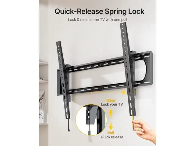 Alt view image 7 of 7 - monTEK Heavy Duty Tilting TV Wall Mount for 60120 Large TVs up to 300 lbs, 4X Safety Tested, 10° Tilt for Glare-Free Viewing, Low Profile Slim Bracket, Max VESA 900x600, Fits 16/18/24 Studs