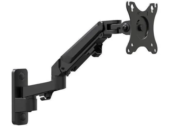 Alt view image 2 of 6 - Monoprice Full Motion Wall Mount - for Monitors Up to 27 Inch, Adjustable Gas Spring, 2-Segment, Supports Max Weight 15.4 Pounds, Black - Workstream Collection