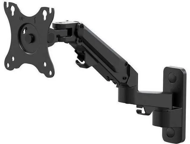 Main image of Monoprice Full Motion Wall Mount - for Monitors Up to 27 Inch, Adjustable Gas Spring, 2-Segment, Supports Max Weight 15.4 Pounds, Black - Workstream Collection