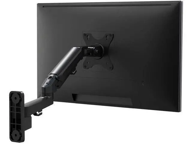 Alt view image 4 of 6 - Monoprice Full Motion Wall Mount - for Monitors Up to 27 Inch, Adjustable Gas Spring, 2-Segment, Supports Max Weight 15.4 Pounds, Black - Workstream Collection