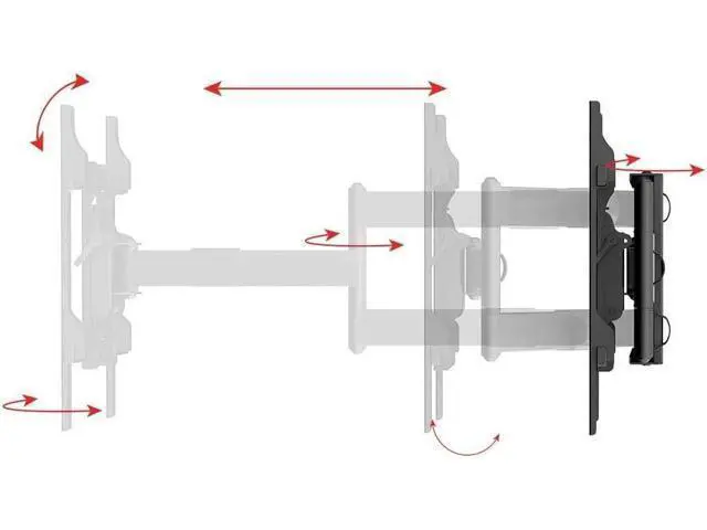 Alt view image 3 of 6 - Monoprice 360 Full-Motion Articulating TV Wall Mount - Portrait and Landscape, for TVs 40in to 75in, Weight Capacity 110 Lbs, Extension 3.3in to 31.5in, VESA Patterns Up to 400x400 - EZ Series