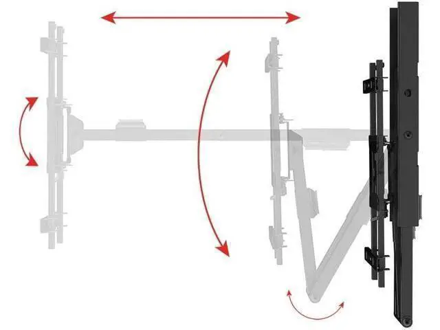 Alt view image 5 of 6 - Monoprice 360 Full-Motion Articulating TV Wall Mount - Portrait and Landscape, for TVs 40in to 75in, Weight Capacity 110 Lbs, Extension 3.3in to 31.5in, VESA Patterns Up to 400x400 - EZ Series