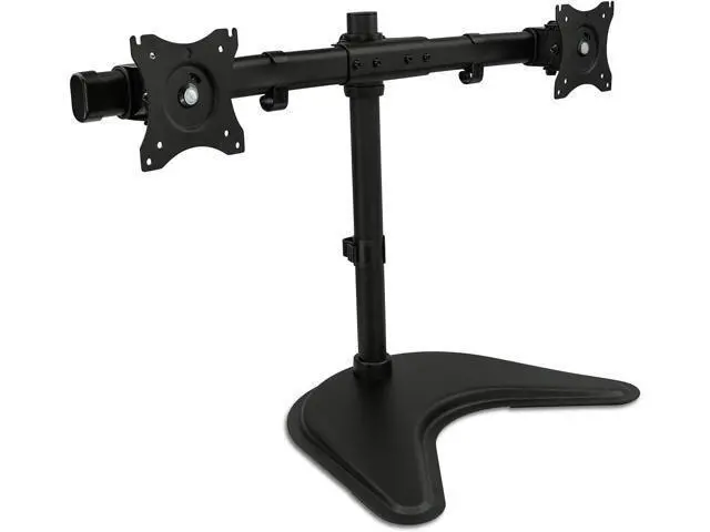 Alt view image 2 of 7 - Mount-It! Free Standing Dual Monitor Stand | Double Monitor Desk Mount | Fits Two x 19 20 21 22 23 24 27 Inch Computer Screens | 2 Heavy Duty Height Adjustable Arms | VESA Compatible 75 100