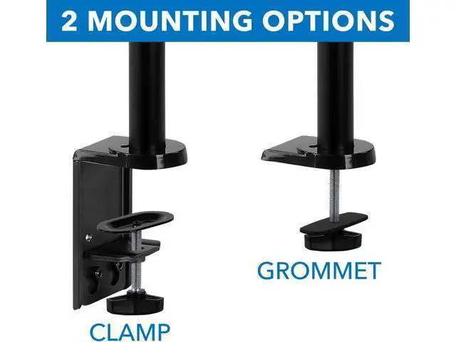 Alt view image 6 of 7 - Mount-It! Single Monitor Arm Desk Mount with Gas Spring, Height Adjustable Monitor Stand for 1332 Inch Screens up to 17.6 lbs, VESA 75x75 & 100x100, Clamp & Grommet