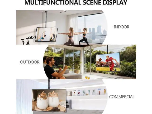 Alt view image 6 of 7 - WALI Long Arm TV Ceiling Mount, Fits Most LED, LCD, OLED and Plasma Flat Screen Display 26 to 65 Inch, up to 110 Lbs, Height Extension up to 58 Inch, Mounting Holes up to 400x400mm (CM2665XL), Black