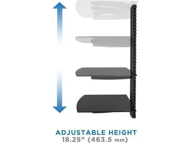 Alt view image 5 of 7 - Mount-It! Floating Wall Mounted AV Entertainment Shelf for DVD Players, Cable Boxes, Audio, Gaming Systems, 3 Black Tempered Glass Height Adjustable Shelves (52.8 Lbs Capacity)