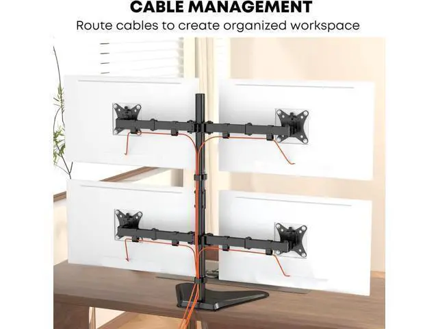 Alt view image 4 of 6 - Quad Monitor Stand, Fully Adjustable Stacked 4 Screen Desk Mount for 17 to 32 Inch Computer Screens,Hold up to 19.8lbs Each,Black