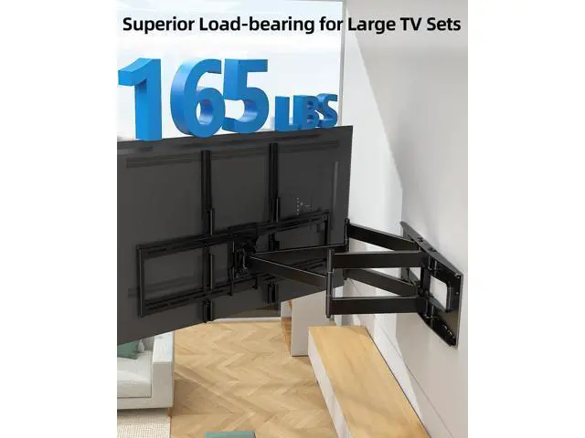 Alt view image 3 of 6 - Full Motion TV Wall Mount for 60-100 Inch TVs, 30.3 Inch Long Arm, VESA 800x600 Compatible, Swivel and Tilt, Fits 16-24 Inch Studs, 165 lbs Heavy-Duty Bracket