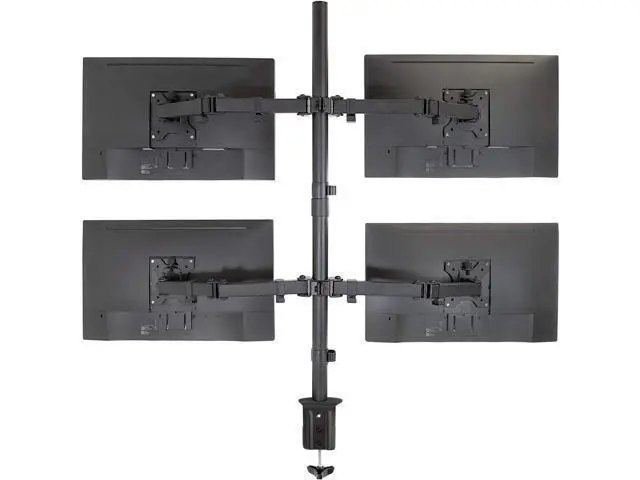 Alt view image 5 of 7 - Mount-It! 4 Monitor Stand for Desk | Quad Monitor Desk Mount with Height Adjustable Pole | Fits Four 1332 Inch Screens, VESA 75x75 & 100x100, Tilt Swivel Rotate, Clamp or Grommet Base