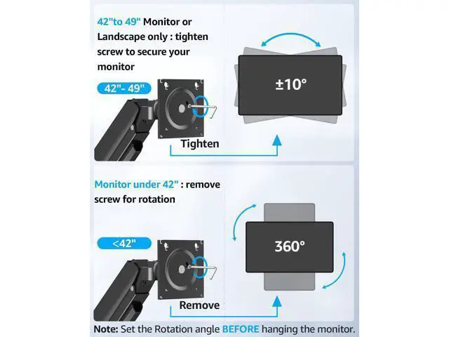 Alt view image 3 of 7 - MOUNTUP Heavy Duty Monitor Arm for 49 inches, 44 lbs Curved Screens, Ultrawide Single Monitor Desk Mount, Monitors Stand for Samsung Odyssey G9 and More, VESA Mount with Clamp & Grommet Base