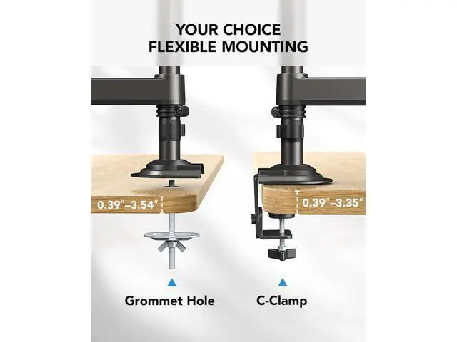 Alt view image 7 of 7 - HUANUO 17-32 Inch Dual Monitor Stand, NITROGLIDE Dual Monitor Mount, Monitor Stand 2 Monitors, Ergonomic Adjustable Tilt/Swivel/Rotate, Weight Max 19.8 lbs, VESA 75/100mm