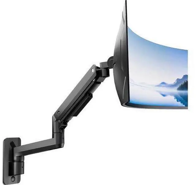 Main image of monTEK Ultra Wide Wall Mount Monitor Arm for 17-49 Inch Screens, Heavy Duty Single Monitor Mount up to 44 lbs, Fully Adjustable Gas Spring Wall Mount, 75x75/100x100 VESA Mount, Black