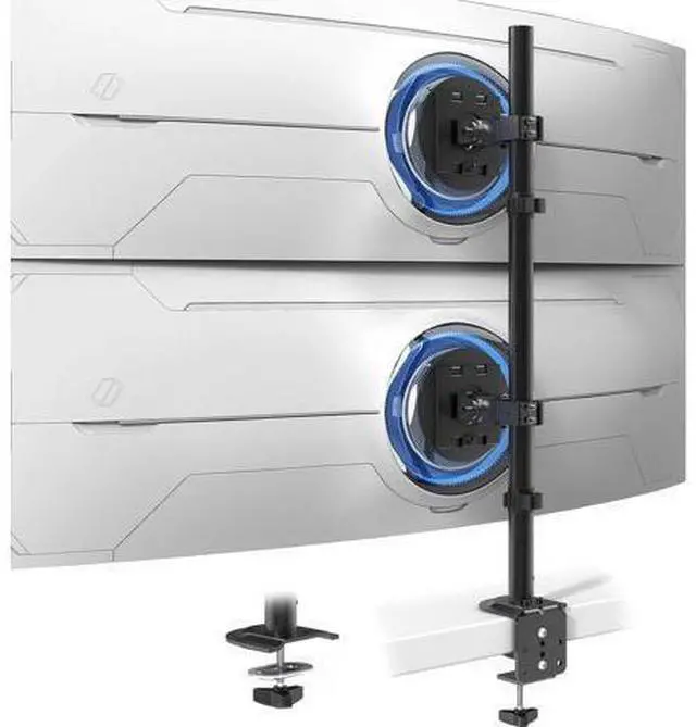 Main image of Heavy Duty Dual Monitor-Arm for 17-49'' - Double Vertically Stacked Monitor Mount, Extra Tall Ultrawide Desk Stand Holds up to 44 lbs per Screen, Vesa 75/100, Black